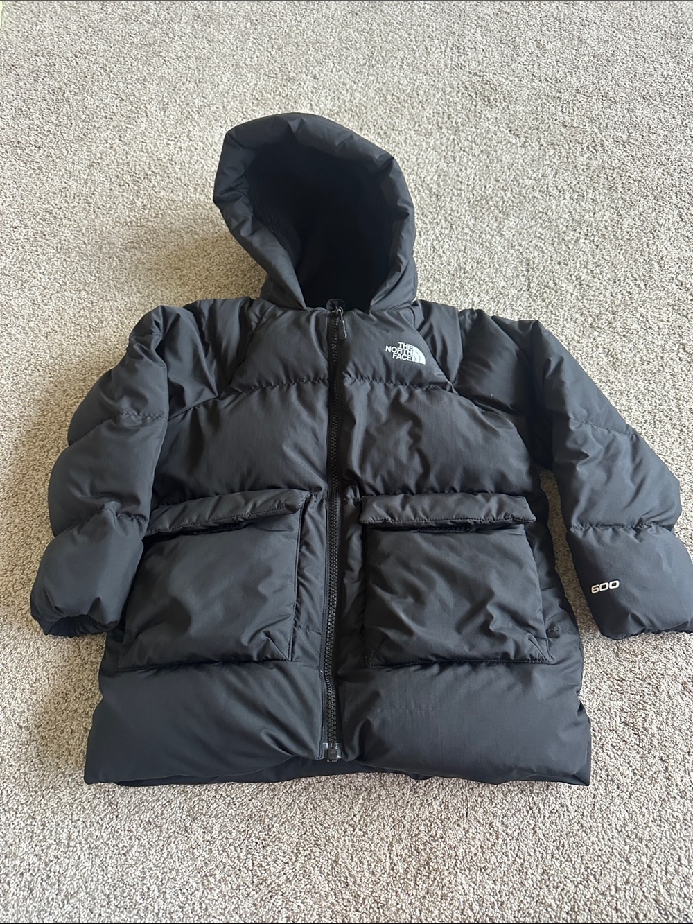The North Face Kids north down fleece lined parka black size 6